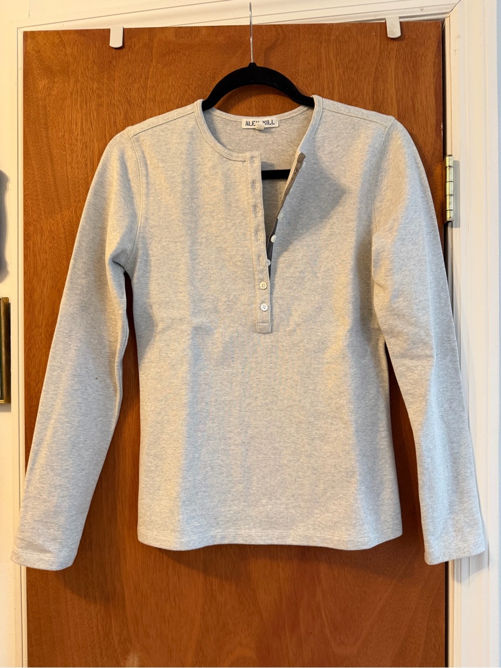 Alex Mill Light Gray Henley Long-Sleeve Top